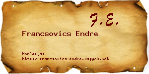 Francsovics Endre névjegykártya